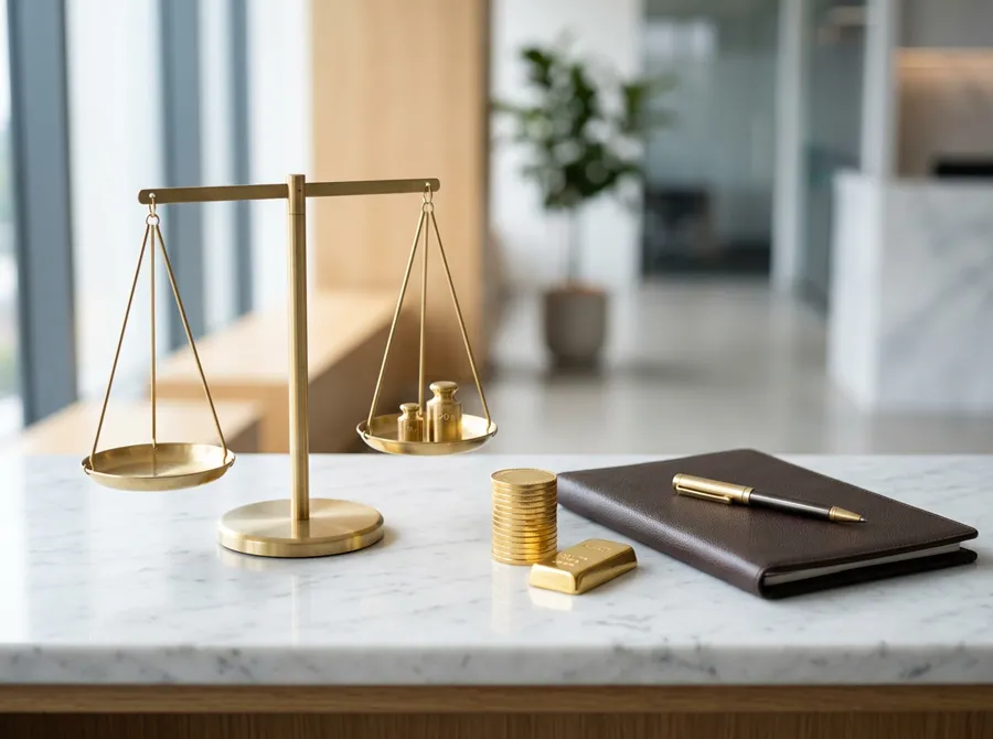 Scales and gold at a GoldExa branch